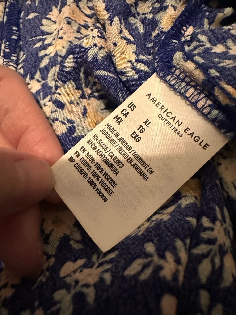 American Eagle Outfitters Blue Floral Ruffle Hem Shorts - Picture 2 of 4